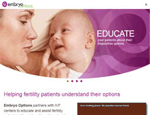 Tablet Screenshot of embryooptions.com